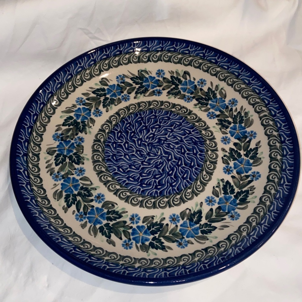 New unikat floral Polish Pottery Dinner Plate 10.5”